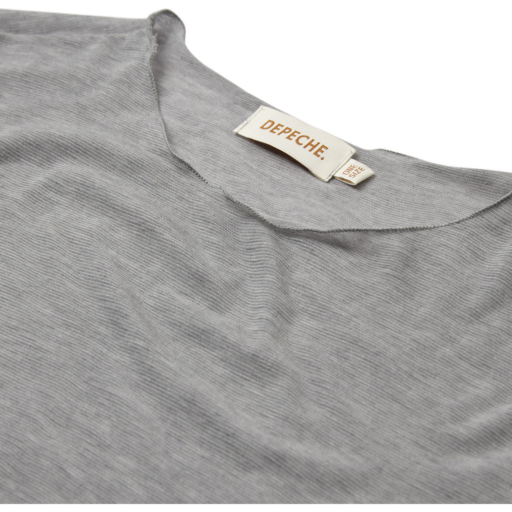 DEPECHE - DREW CASHMERE BLUSE LIGHT GREY MELANGE