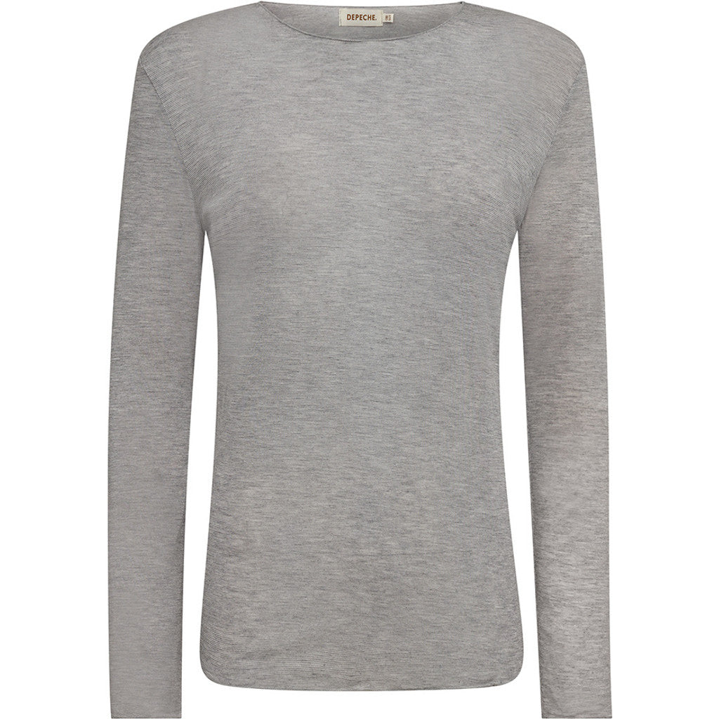 DEPECHE - DREW CASHMERE BLUSE LIGHT GREY MELANGE
