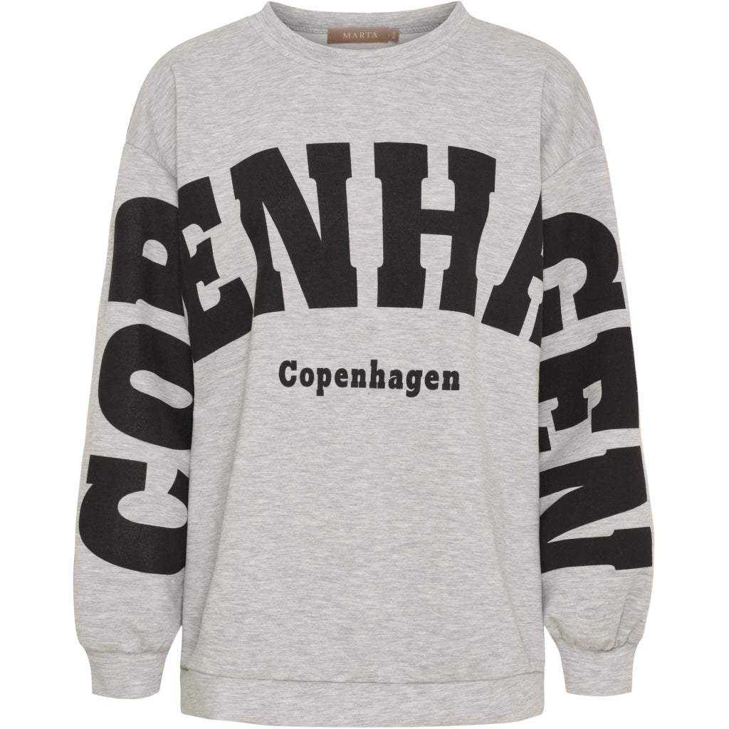 MARTA - HIBISCUS SWEATSHIRT GREY/SORT