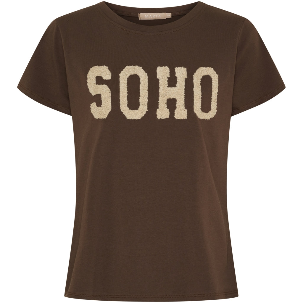 MARTA - HERDIS T-SHIRT MORO/BEIGE