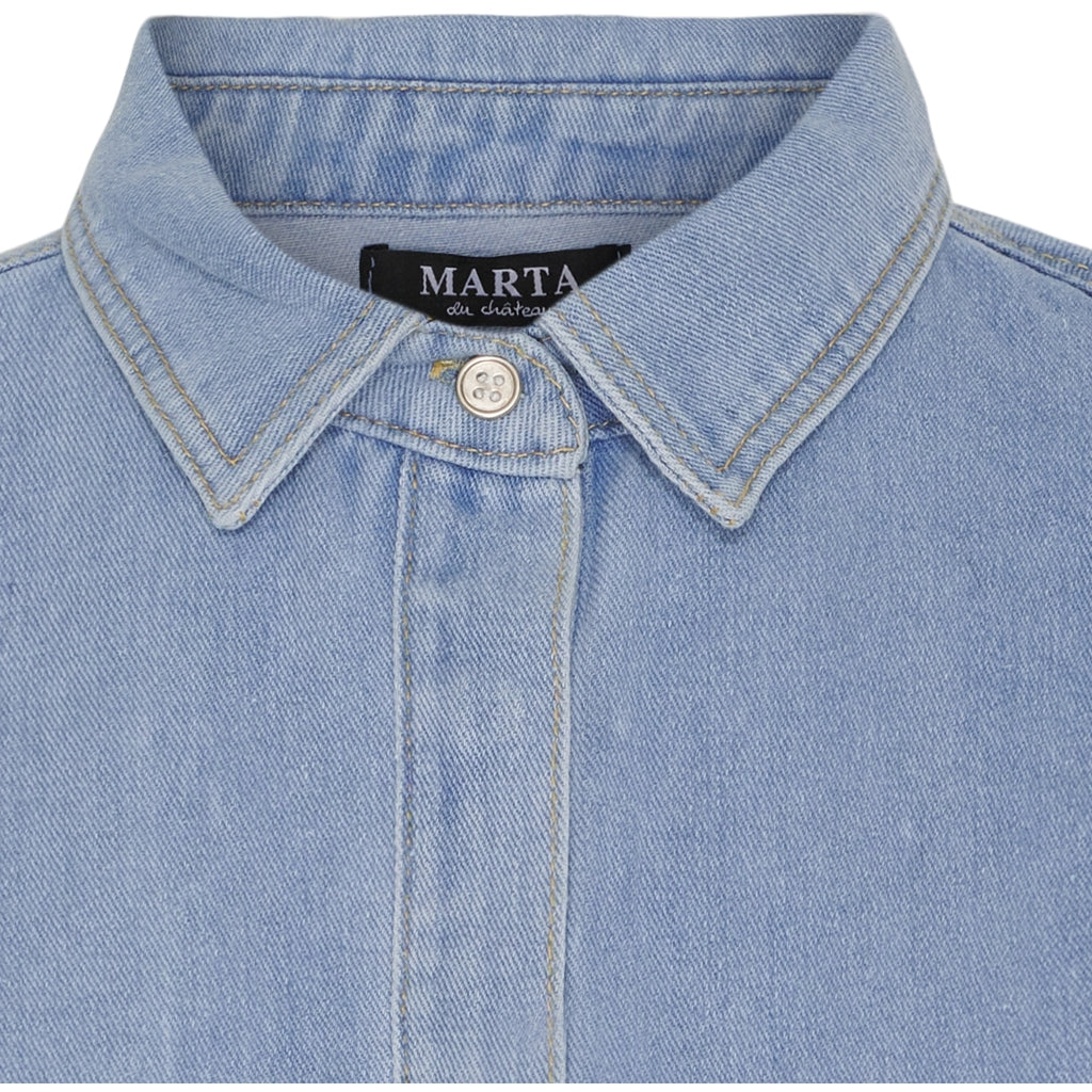 MARTA - IVANA DENIM SKJORTE BLUE DENIM