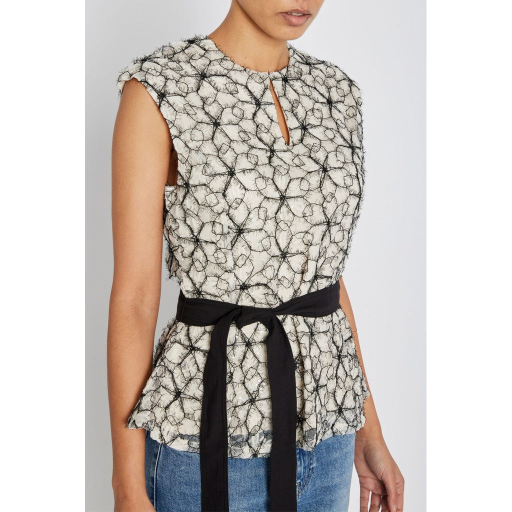 BRUUNS BAZAAR - ORIIA BLUSE CREAM/BLACK