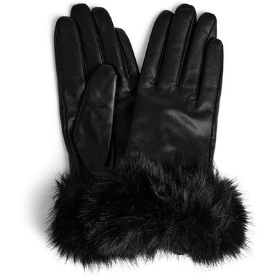 DEPECHE - HANDSKER MED PELS SORT