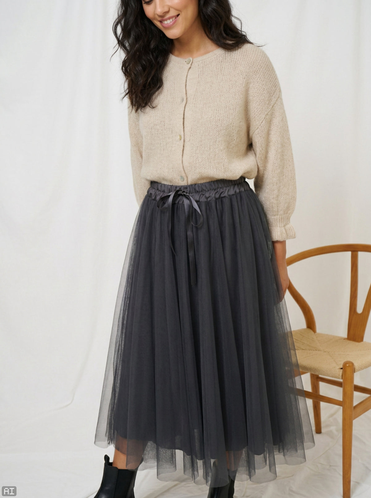 MARTA - PALMINA SKIRT SORT