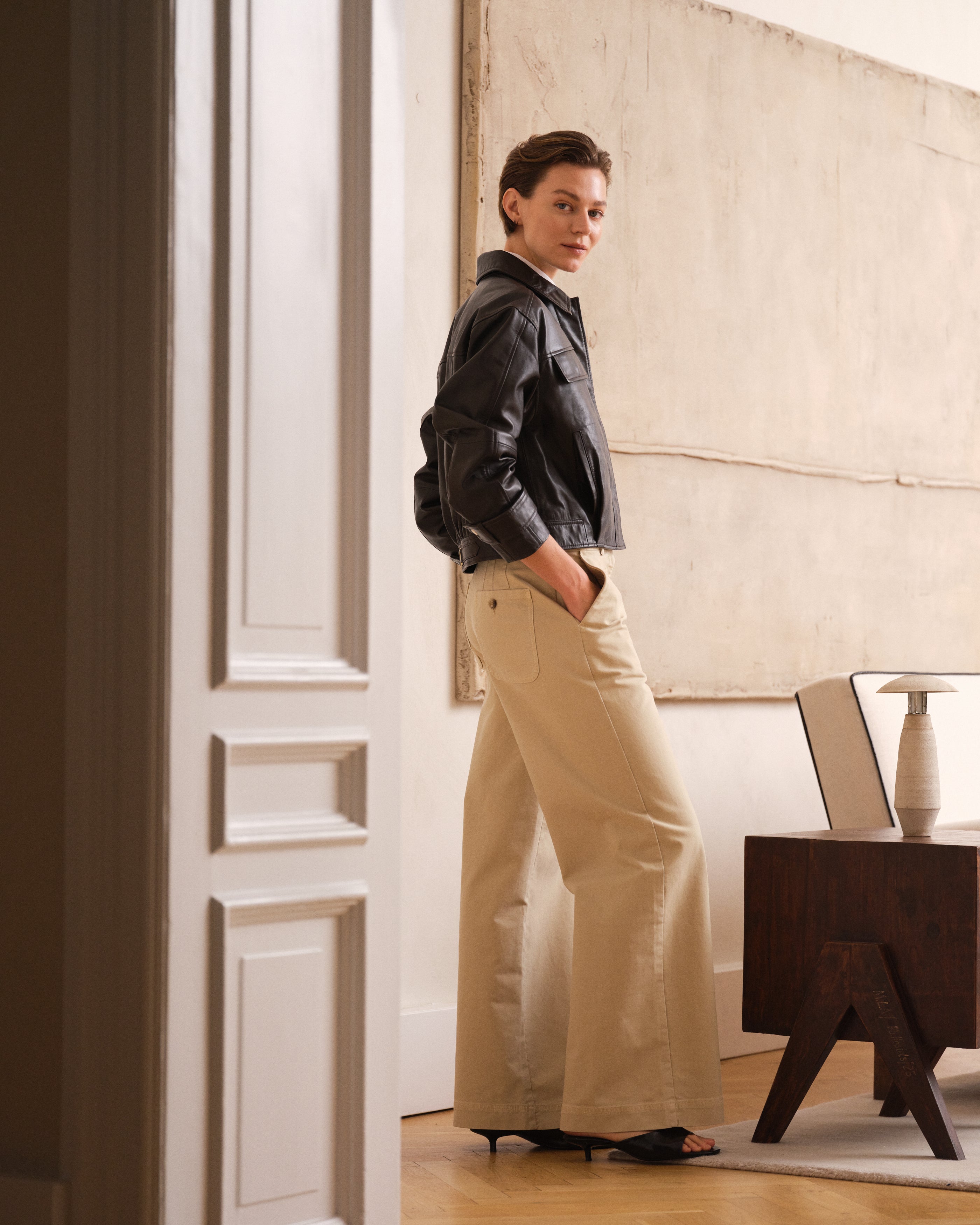 ATELIER TAKTIL - LILY LÆDER JAKKE ESPRESSO BROWN