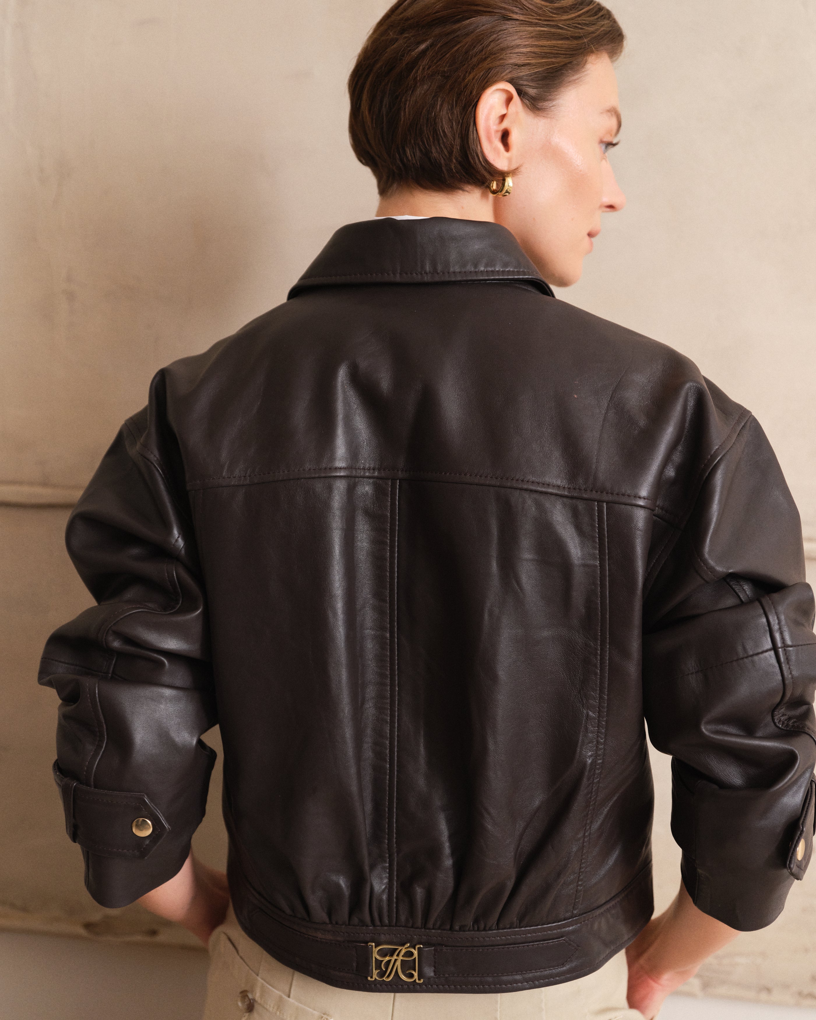 ATELIER TAKTIL - LILY LÆDER JAKKE ESPRESSO BROWN