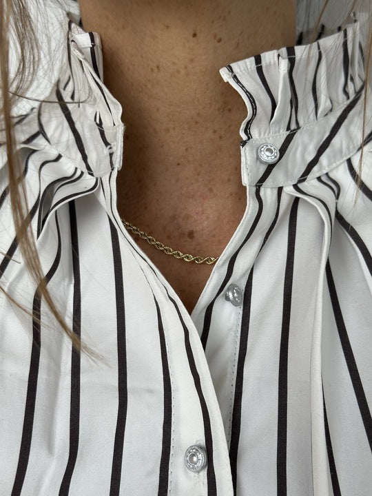 GASPAR - HIMALAYA SKJORTE STRIPE WHITE