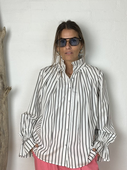 GASPAR - HIMALAYA SKJORTE STRIPE WHITE