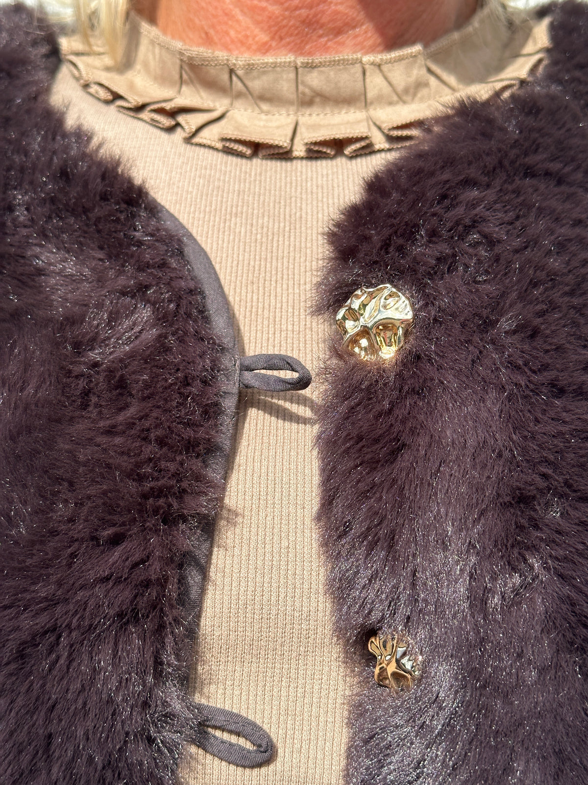 GASPAR - DUFFY EXCLUSIVE WAISTCOAT CHOCOLATE