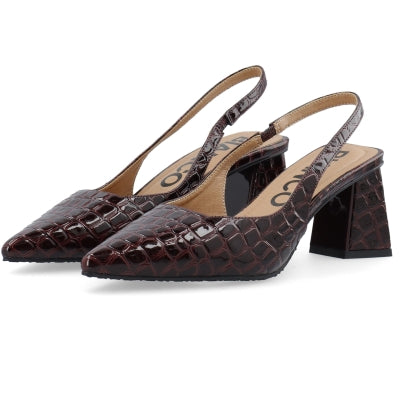 BIANCO - MARALYN SLINGBACK CROCO BURGUNDY