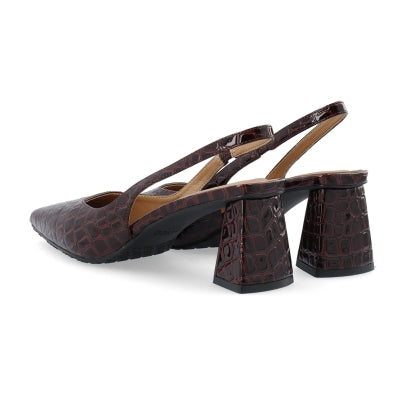 BIANCO - MARALYN SLINGBACK CROCO BURGUNDY
