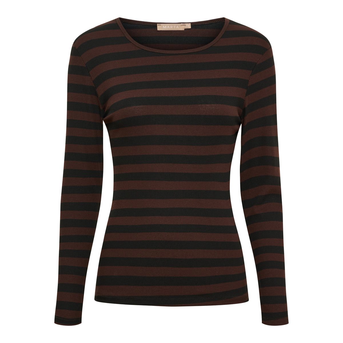 MARTA - BEGONIA T-SHIRT BLACK/ MORO