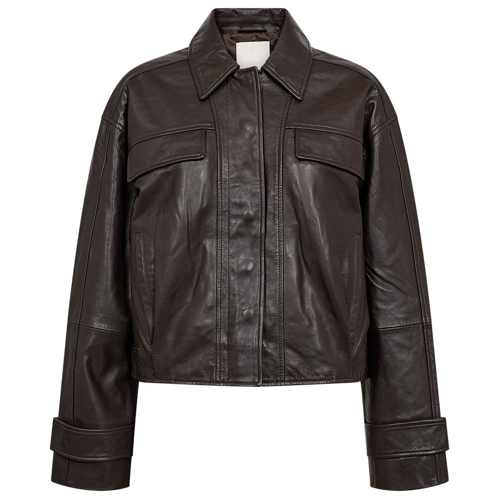 ATELIER TAKTIL - LILY LÆDER JAKKE ESPRESSO BROWN