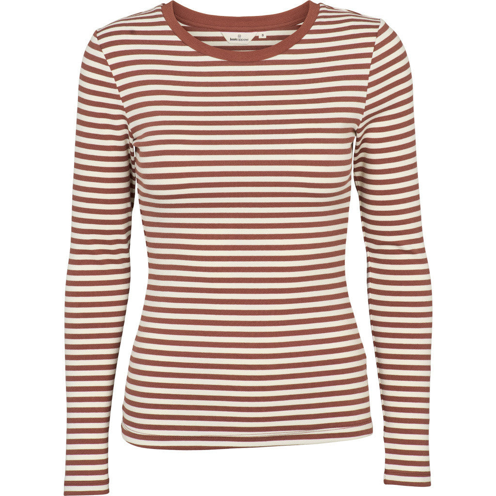 BASIC APPAREL - LUDMILLA LS T-SHIRT MINK/WHISPER WHITE