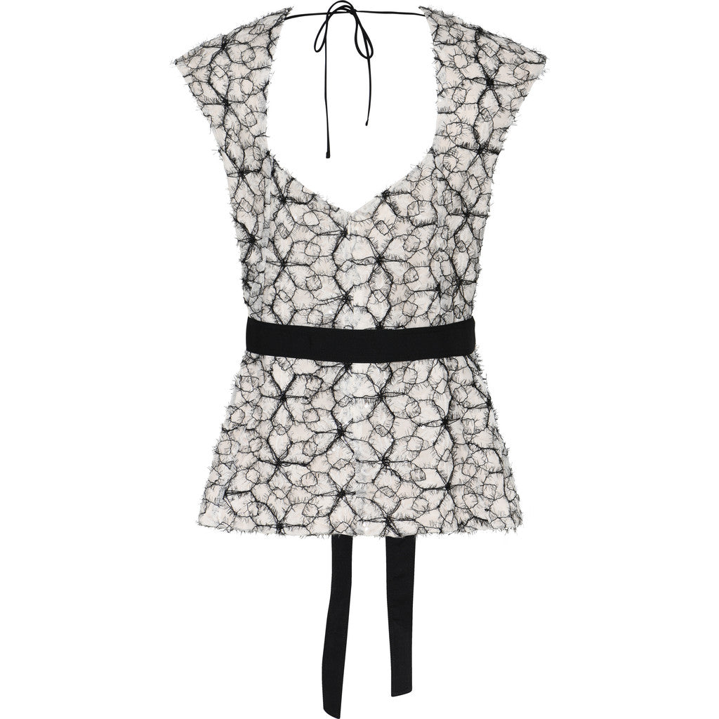 BRUUNS BAZAAR - ORIIA BLUSE CREAM/BLACK