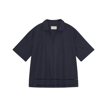 MOSHI MOSHI - BRIGHTLY SKJORTE POPLIN DARK NAVY