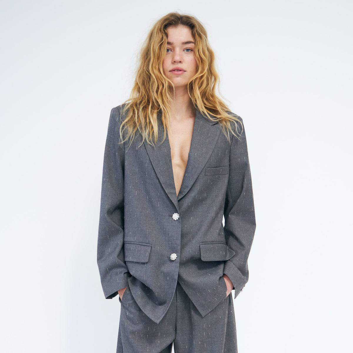 CRAS - DIANA BLAZER GREY MELANGE
