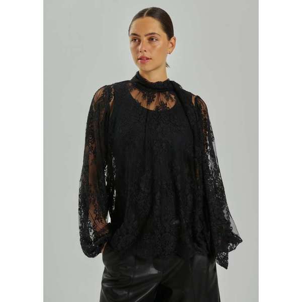 FREEQUENT - CAVA BLONDE BLUSE SORT