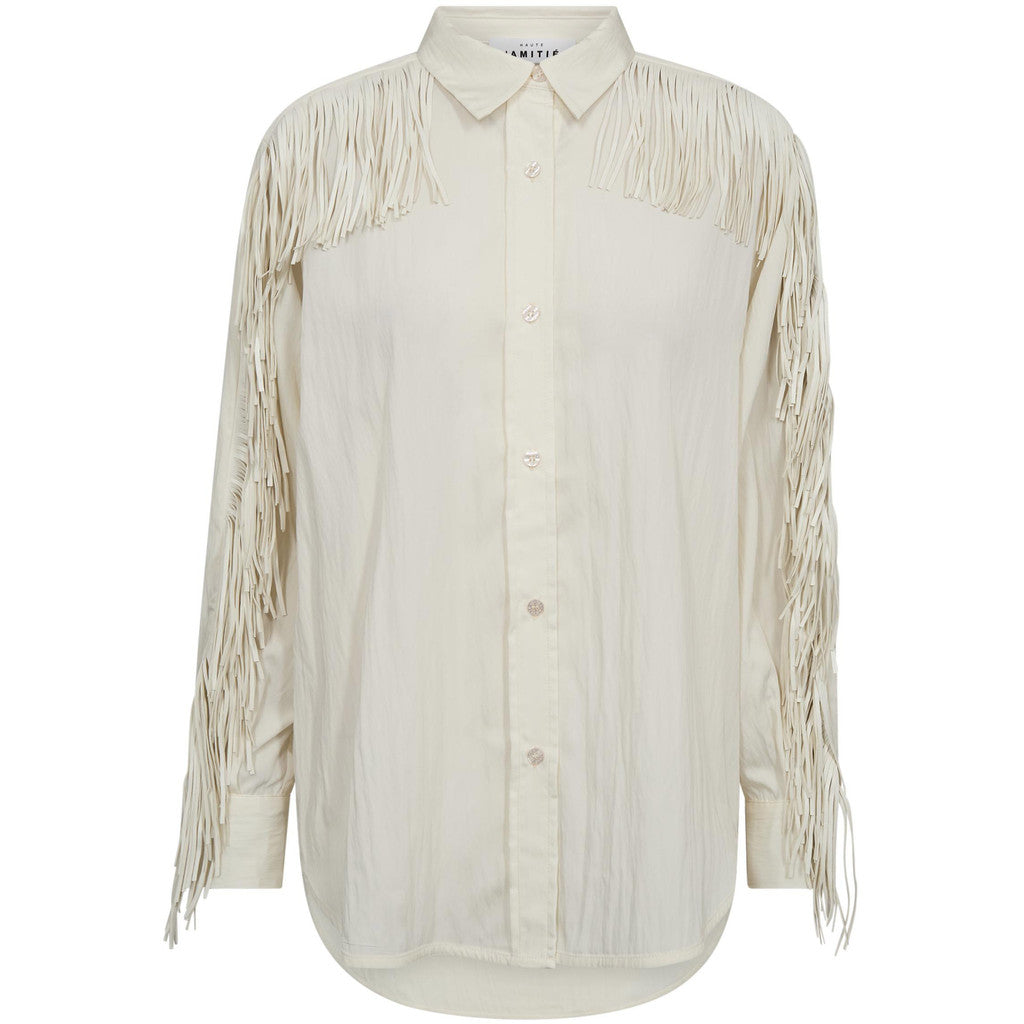 HAUTE LÁMITÉ - FRINGE SKJORTE OFF-WHITE