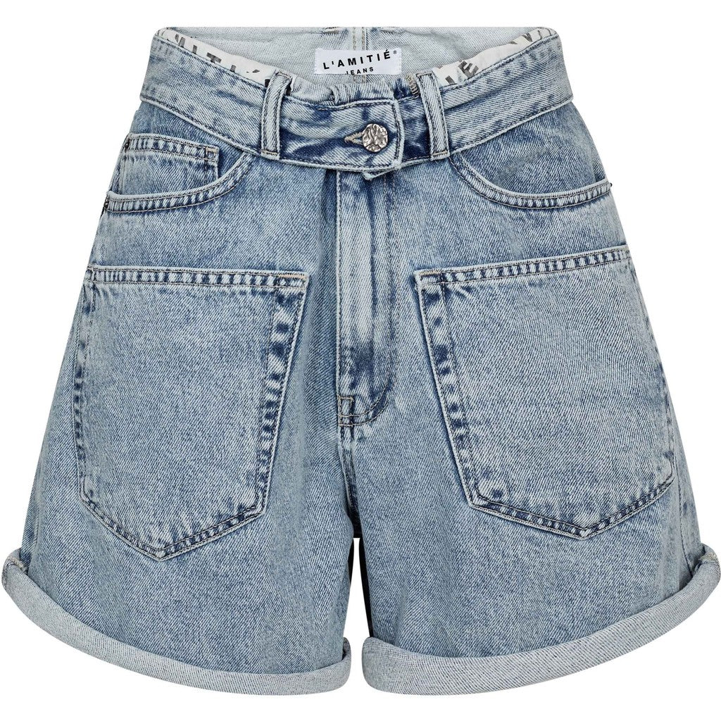 HAUTE L'AMITIE - FLIP WAIST SHORTS BLEACHED DENIM