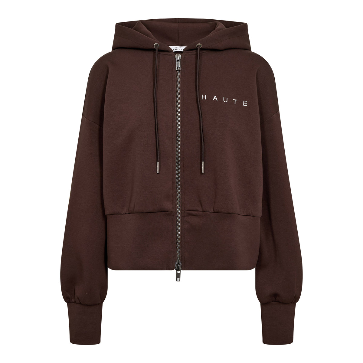 HAUTE L'AMITIE - Maxi Split Sip Hoodie Mocca