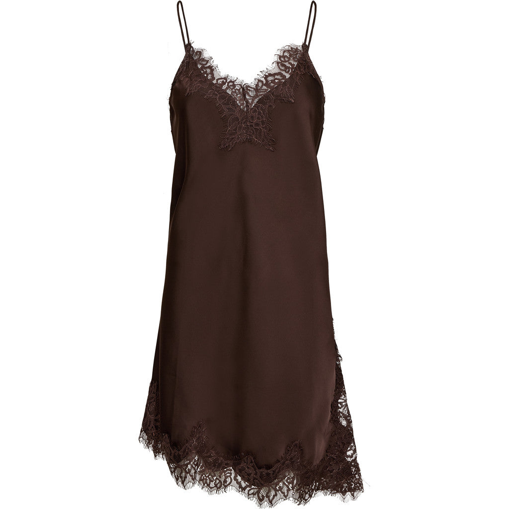 HAUTE L'AMITIE - NAOMI ASYM LINGERIE KJOLE MOCCA
