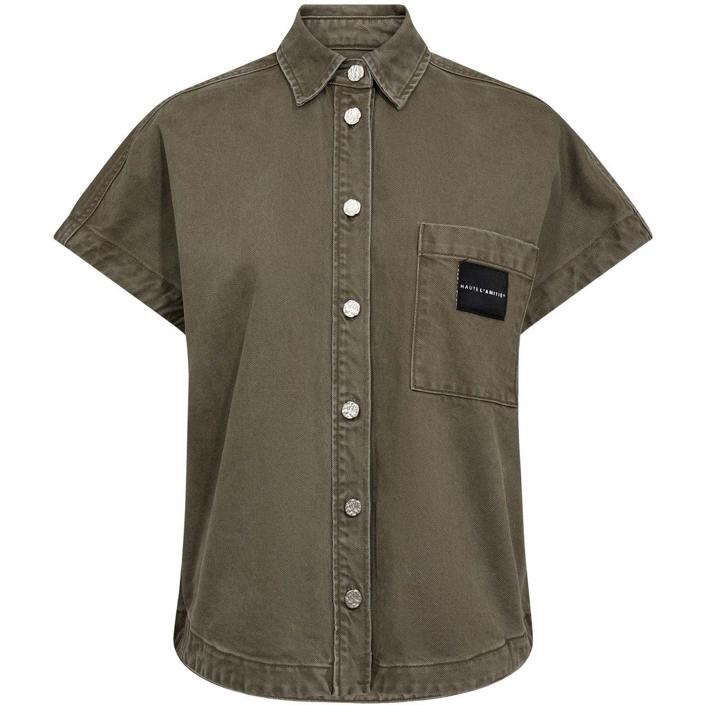 HAUTE L'AMITIE - ENIGMA LOGO SKJORTE MUD