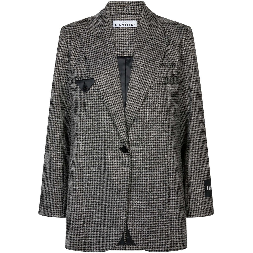 HAUTE L'AMITIE - BLACK SILVER CHECK BLAZER