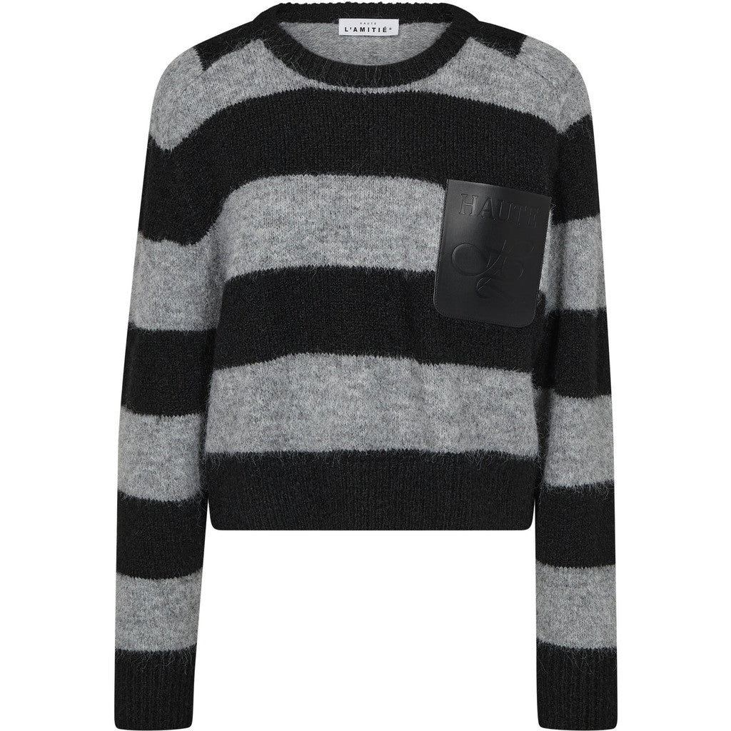 HAUTE L'AMITIE - DARCIA STRIPE STRIK SORT/GRÅ