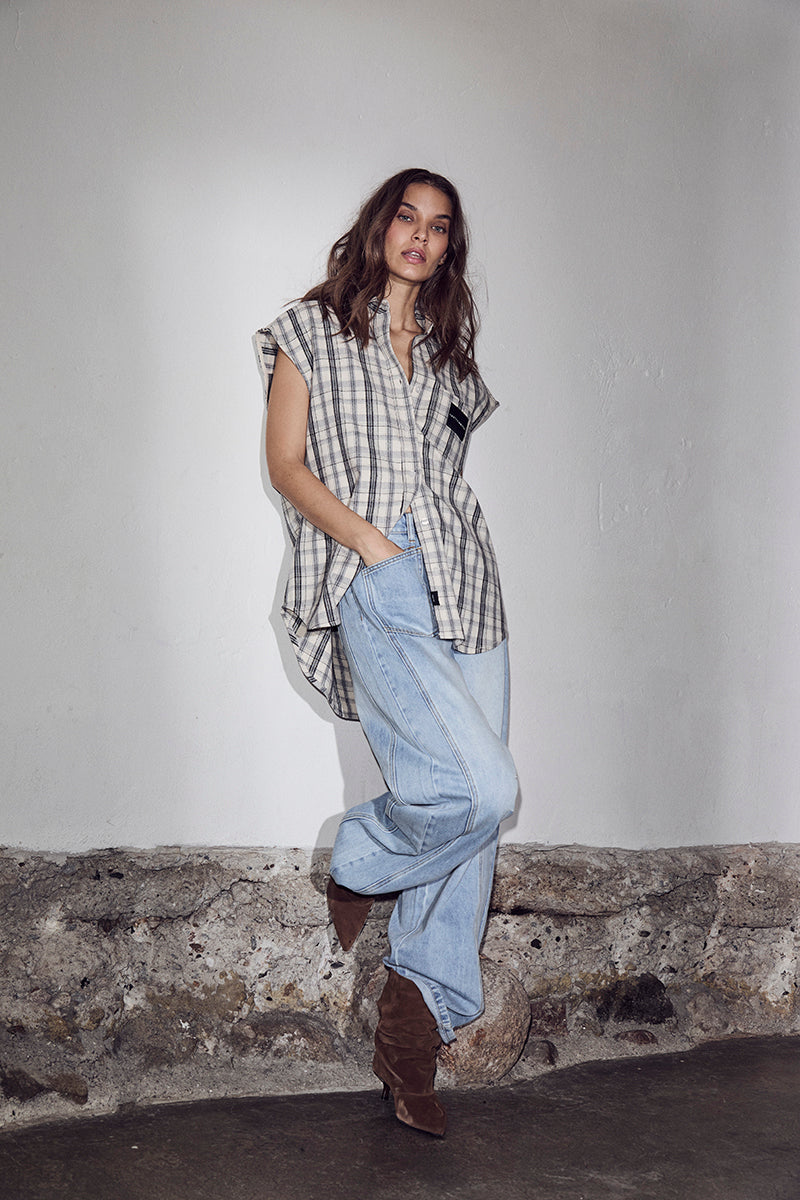 HAUTE L'AMITIE - RIXTON NS SKJORTE OFF-WHITE