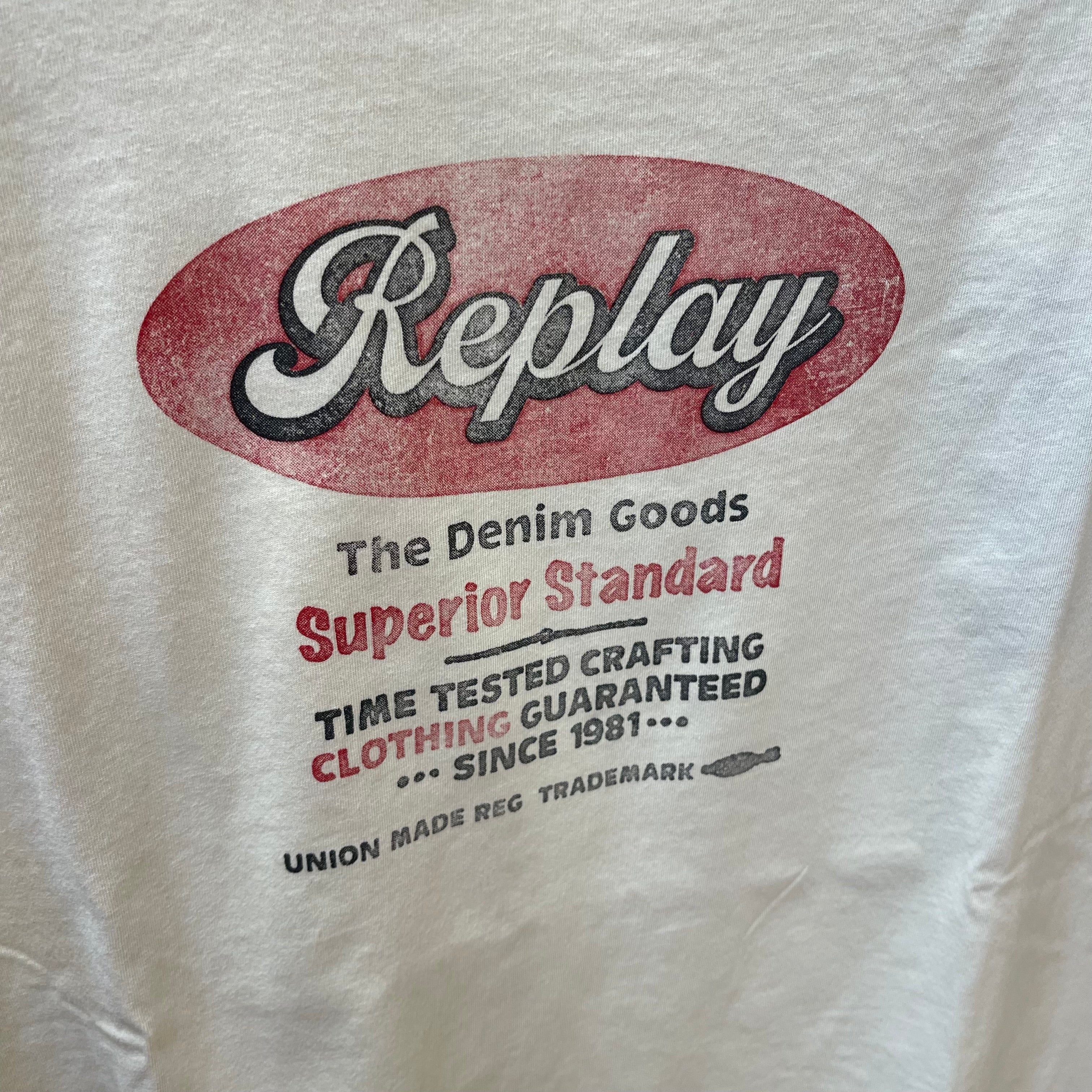 REPLAY - LOGO T-SHIRT CREME