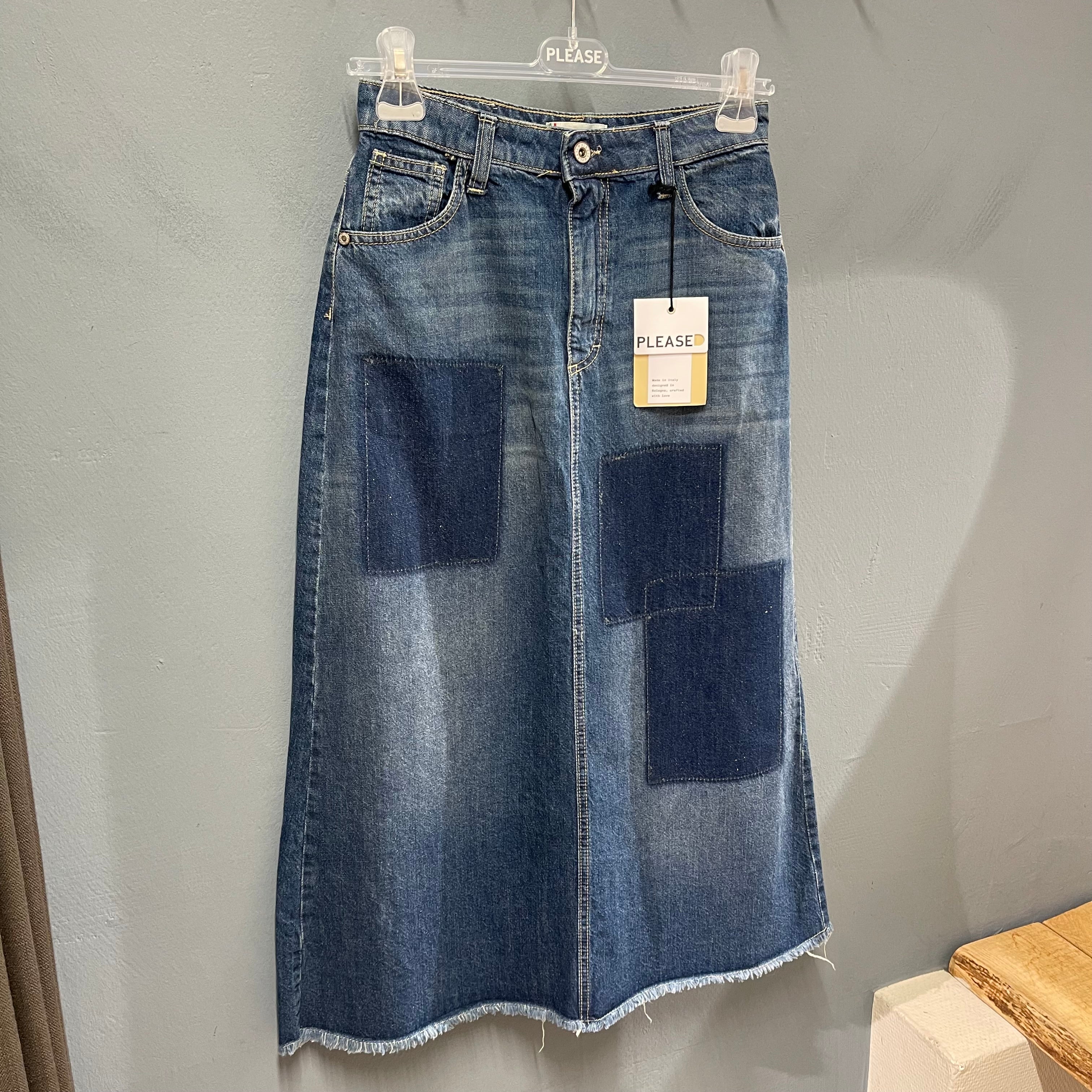 PLEASE JEANS - DENIM NEDERDEL BLUE