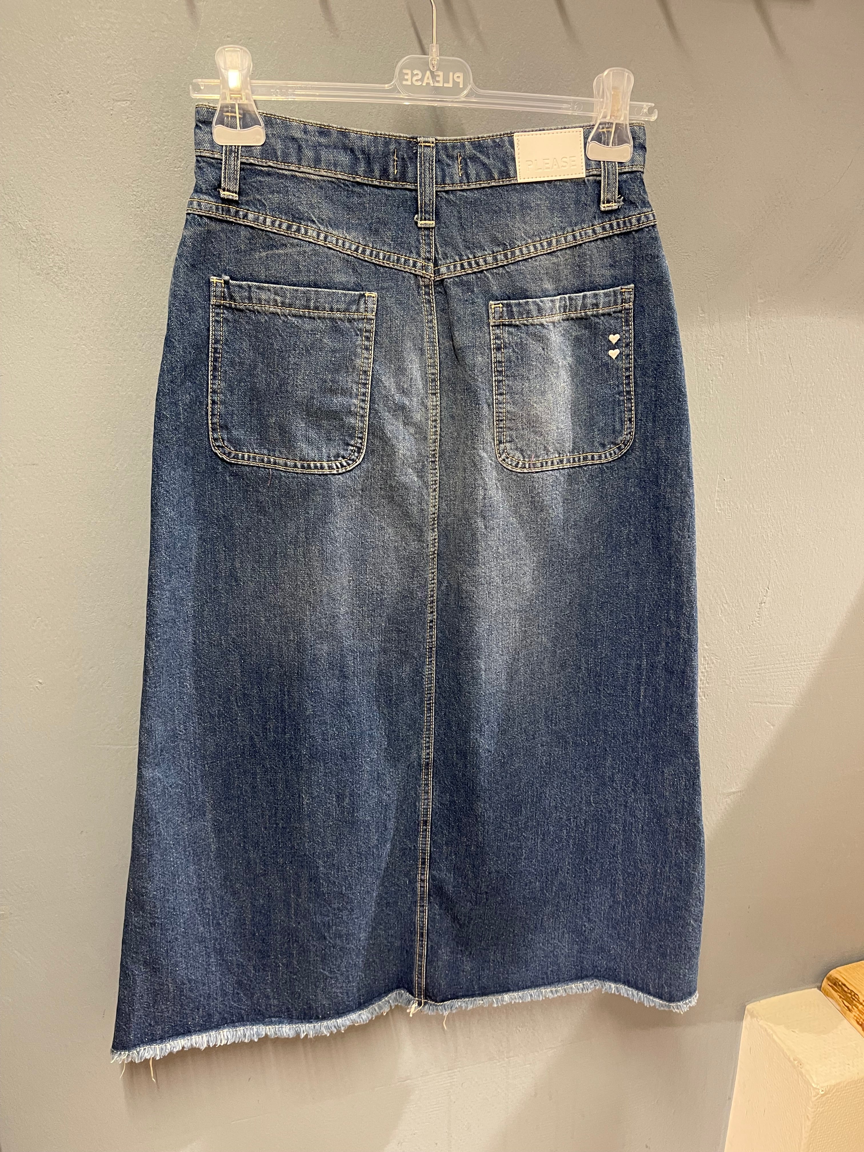 PLEASE JEANS - DENIM NEDERDEL BLUE