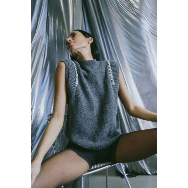 COPENHAGEN MUSE - IBRA VEST DARK GREY MELANGE