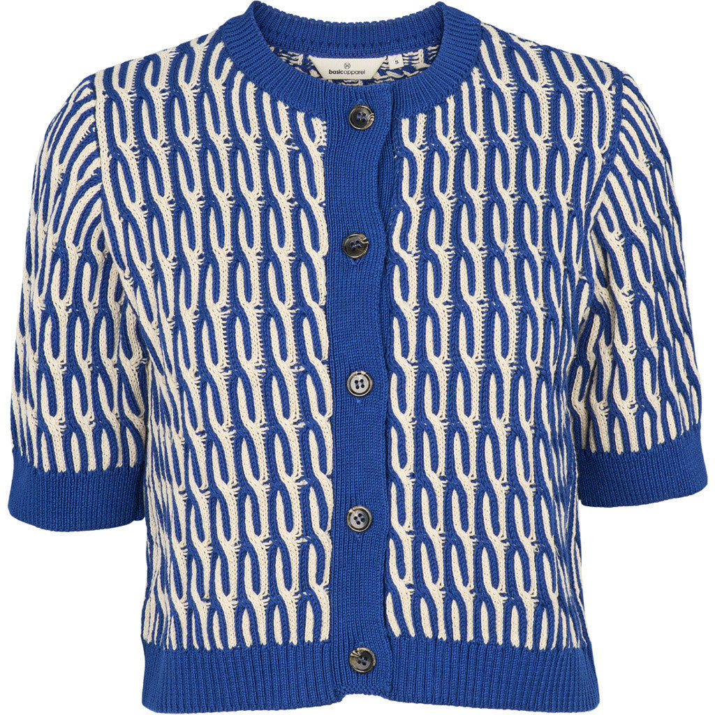 BASIC APPAREL - MINIE CARDIGAN SODALITE BLUE/WHITE