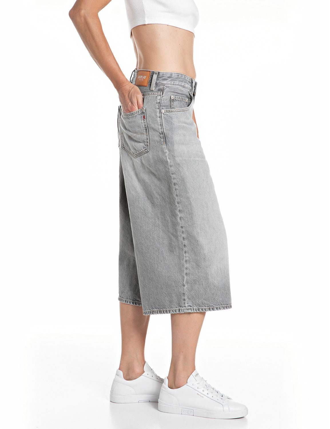 REPLAY - VIVYETTE BUKSER LIGHT GREY
