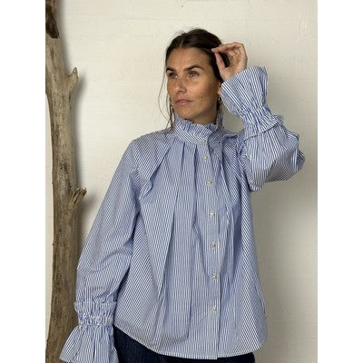 GASPAR - HIMALAYA BLUSE STRIPE BLUE