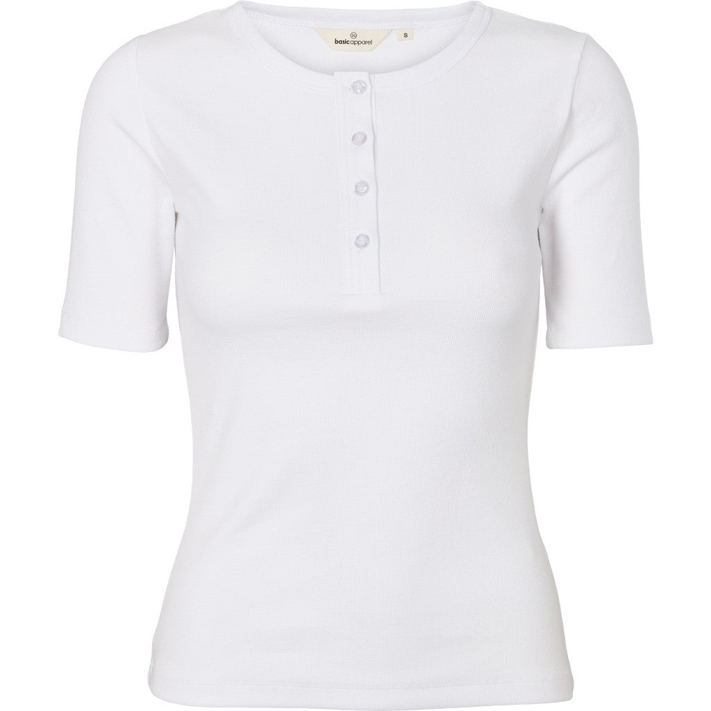 BASIC APPAREL - LUDMILLA SS GRANDDAD WHITE
