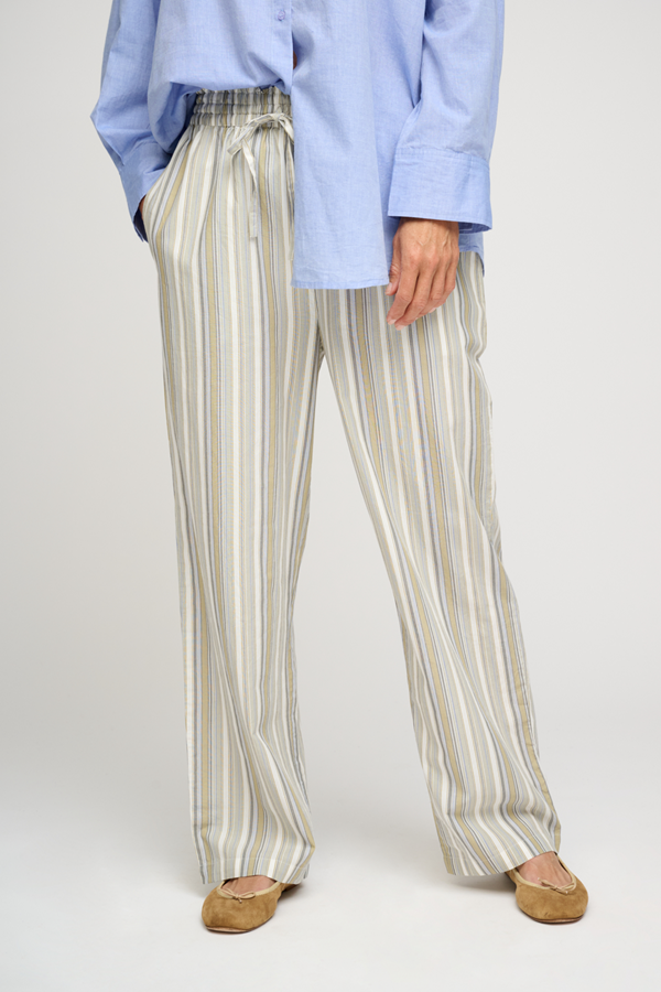 MOSHI MOSHI - MOON PANTS STRIPE OLIVE GRAY