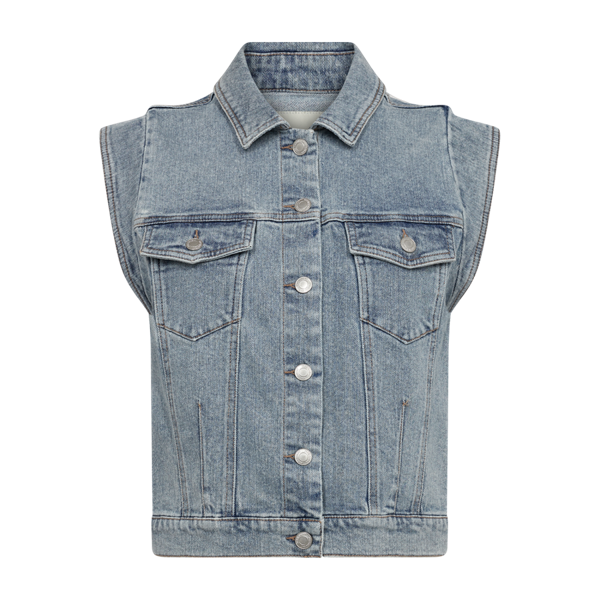 FREEQUENT - BAGGER WAISTCOAT LIGHT BLUE DENIM