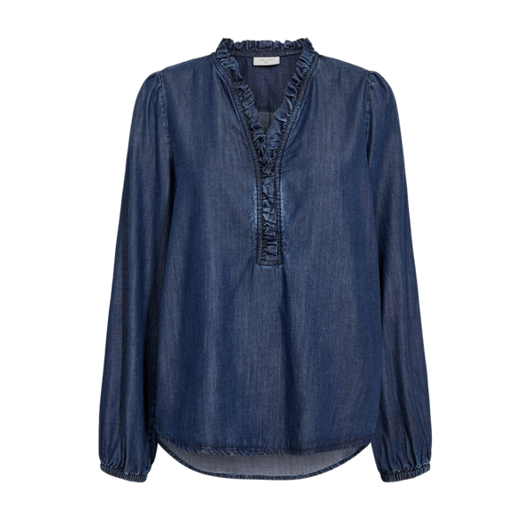 FREEQUENT - WILKE BLUSE MEDIUM BLUE DENIM