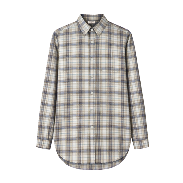 FREEQUENT - MIKA SKJORTE OFF WHITE/BABY BLUE