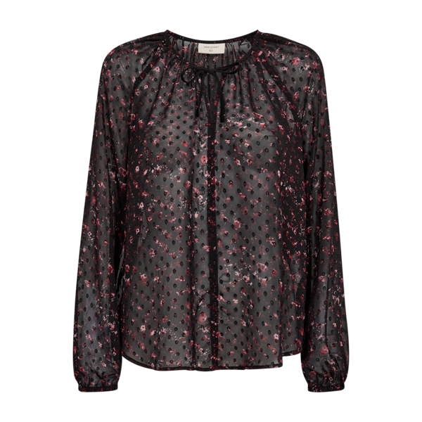 FREEQUENT - SANDA BLUSE SORT/PORT ROYALE