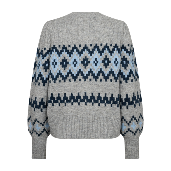 FREEQUENT - MERLA CARDIGAN GREY MELANGE/MOONLIT
