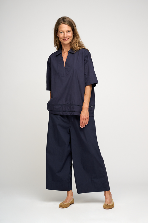 MOSHI MOSHI - BRIGHTLY SKJORTE POPLIN DARK NAVY