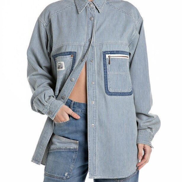 REPLAY - DENIM JAKKE STRIPE