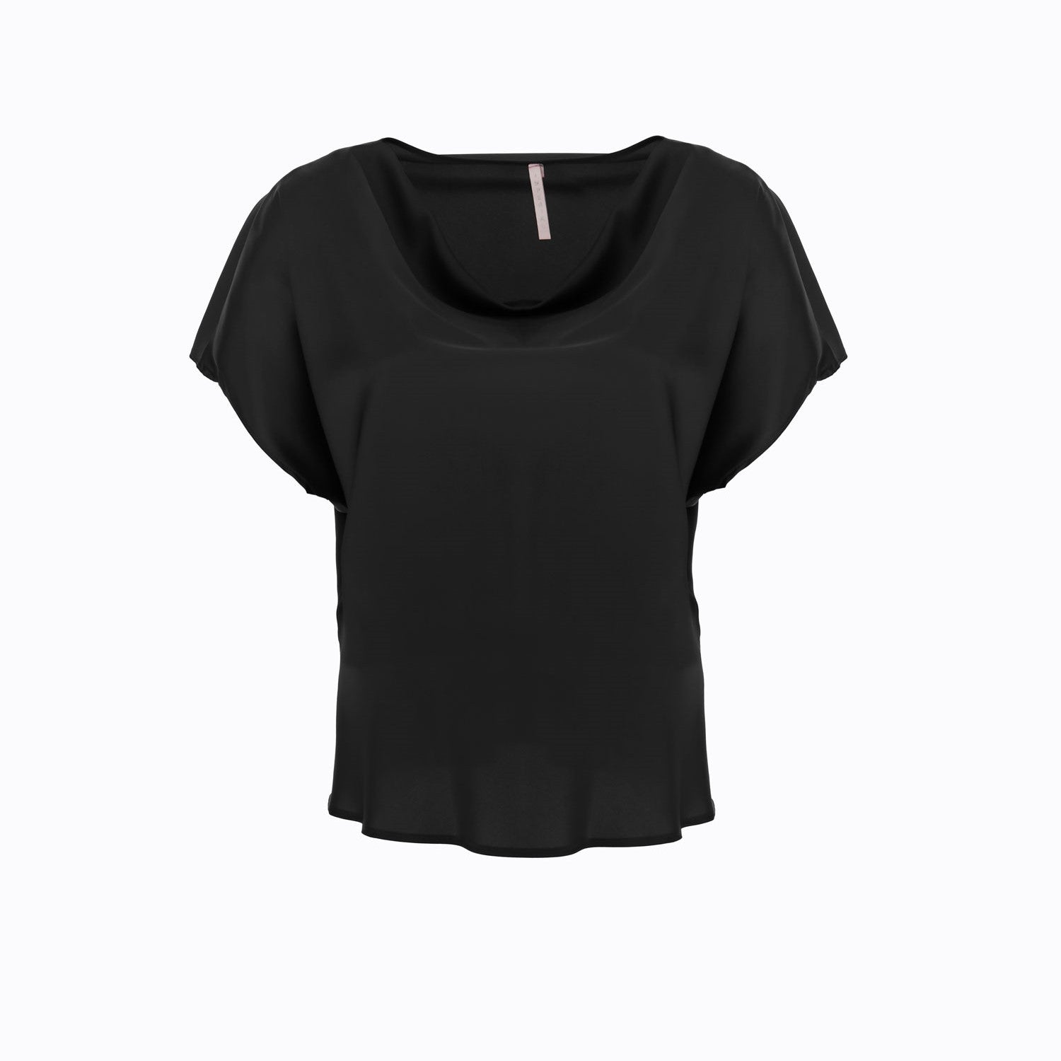 IMPERIAL - BLUSE MED VANDFALD SORT