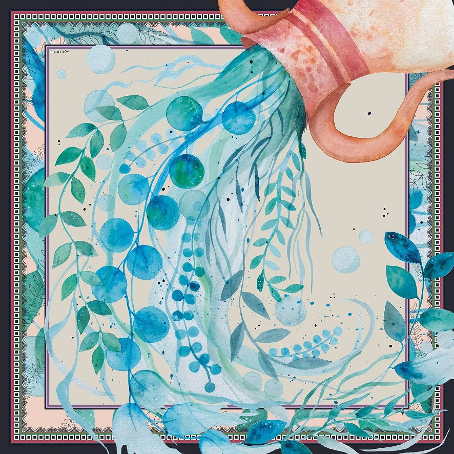 BELLA & VOSS - SILKETØRKLÆDE VANDMANDEN