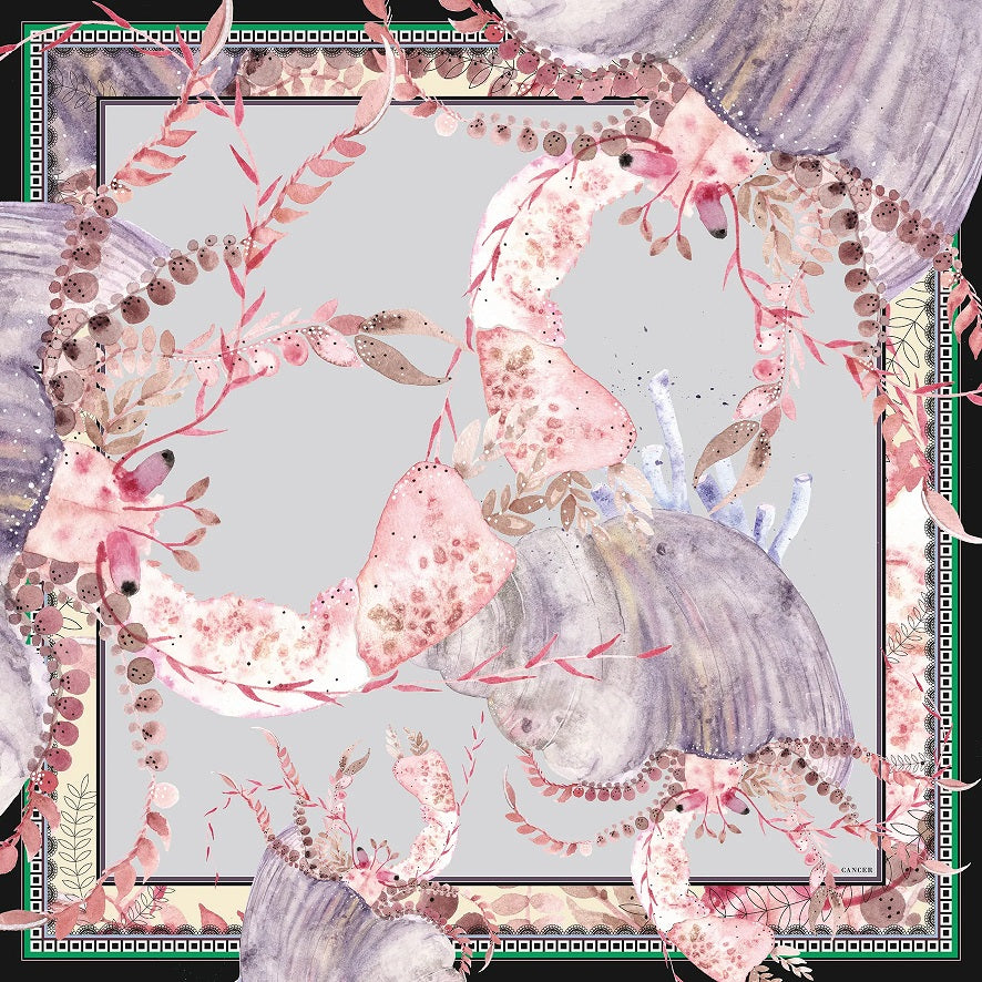 BELLA & VOSS - SILKETØRKLÆDE KREBSEN