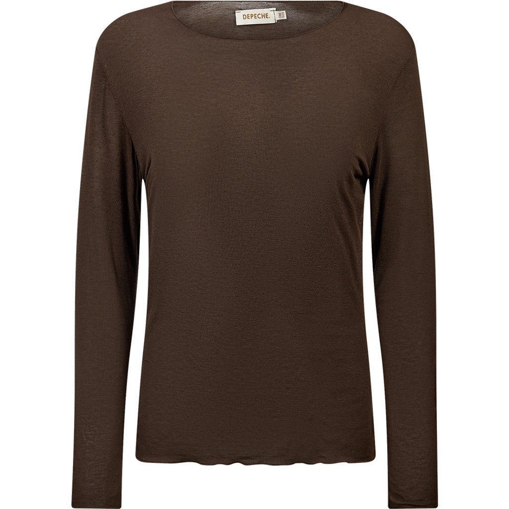 DEPECHE - DREW BLUSE DARK BROWN